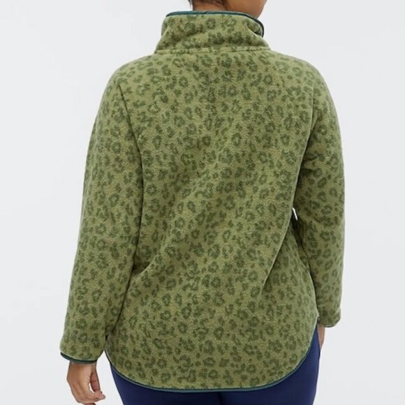 J Crew Women's Quilted Button-Neck Sherpa Tunic XS Fleece Pullover Comfy Warm - Picture 2 of 8